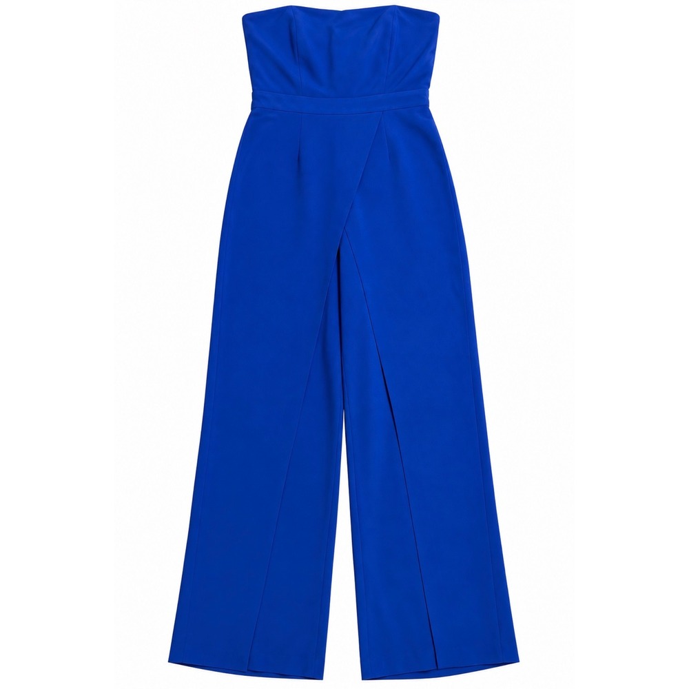 NWT White House Black Market Cobalt Blue Strapless Wide Leg Jumpsuit Size 6